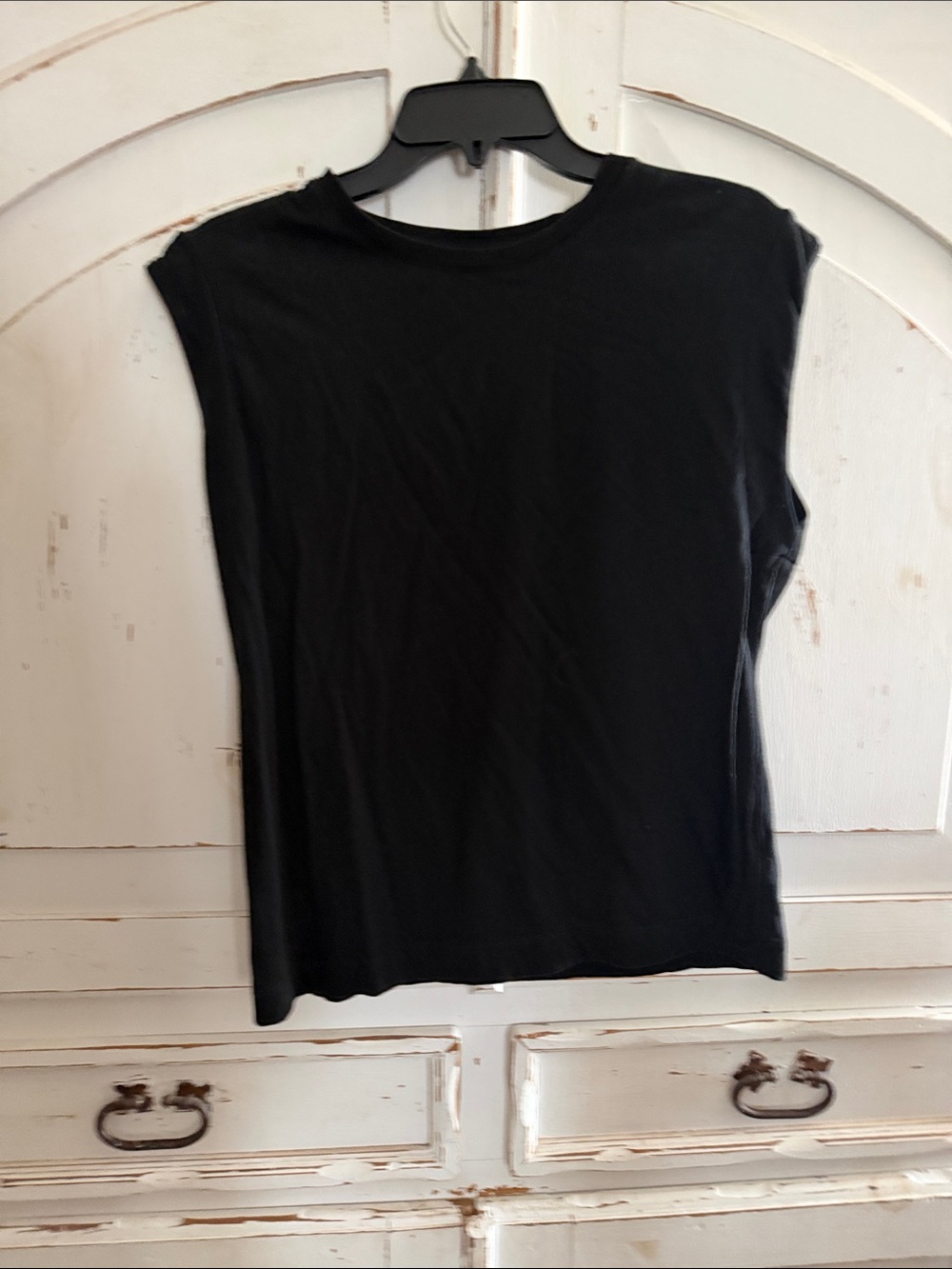 a new day Black Muscle Tee with Shoulder Detail